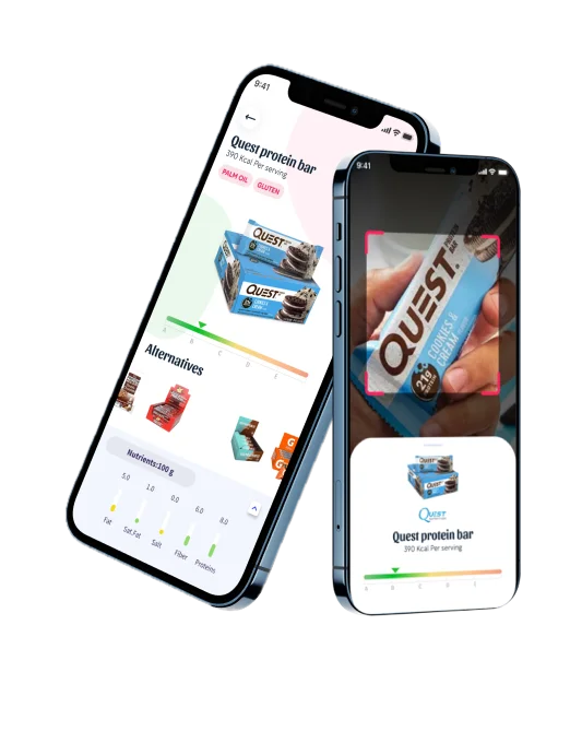 Invoc app scanning and comparing food products